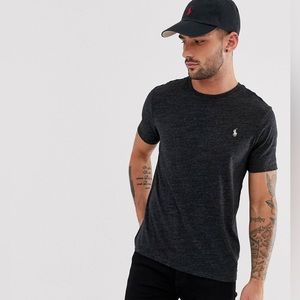 Polo Ralph Lauren Mens Custom Slim Fit Crew Neck T-Shirt Black Heather Medium